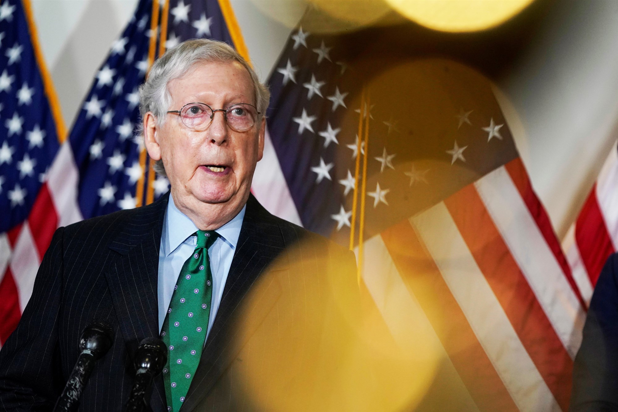 Senate Majority Leader Mitch McConnell speaks to the media on Capitol Hill on Sept. 30, 2020.Joshua Roberts / Reuters