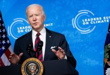 Tổng thống Mỹ Joe Biden phát biểu tại Hội nghị thượng đỉnh trực tuyến về biến đổi khí hậu. (Ảnh: AFP)