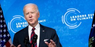 Tổng thống Mỹ Joe Biden phát biểu tại Hội nghị thượng đỉnh trực tuyến về biến đổi khí hậu. (Ảnh: AFP)