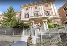 Hình ảnh Đại sứ quán Nga tại Rome, Italy được chụp bằng Google Maps.