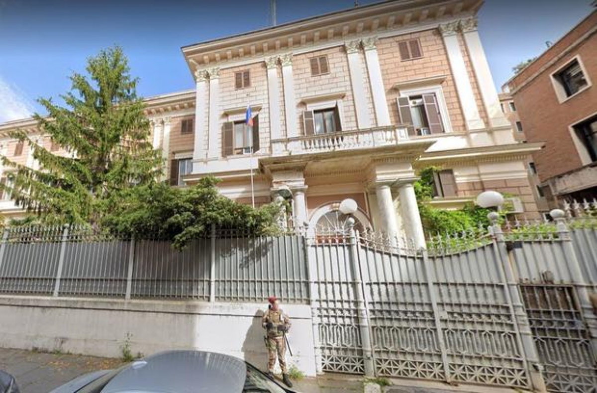 Hình ảnh Đại sứ quán Nga tại Rome, Italy được chụp bằng Google Maps.