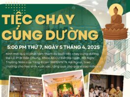 Thư mời tham dự tiệc chay cúng dường ngày 5 tháng 4 năm 2025